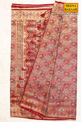 Maroon Silk Weaving Jal Saree