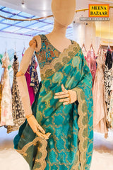 Rama Embroidered Silk Saree Party & Festive Wear Saree