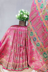Rani Silk Weaving Saree Traditional Festive Wear