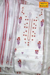 Cream and Red Floral Suit Set