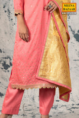 Gajari Silk Sequins Suit Set