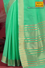 Sea Green Cotton Weaving Saree – Elegant Everyday Comfort