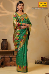 Sea Green Silk Woven Saree – Elegant Handwoven Design