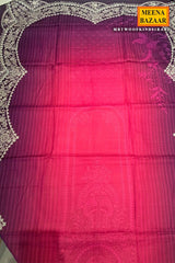 Elegant Rani Pashmina Unstitched Suit with Embroidered Detailing