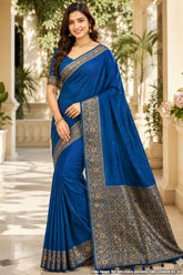 Blue Silk Weaving Saree