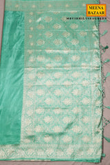 Sea Green Silk Saree with Refined Weaving