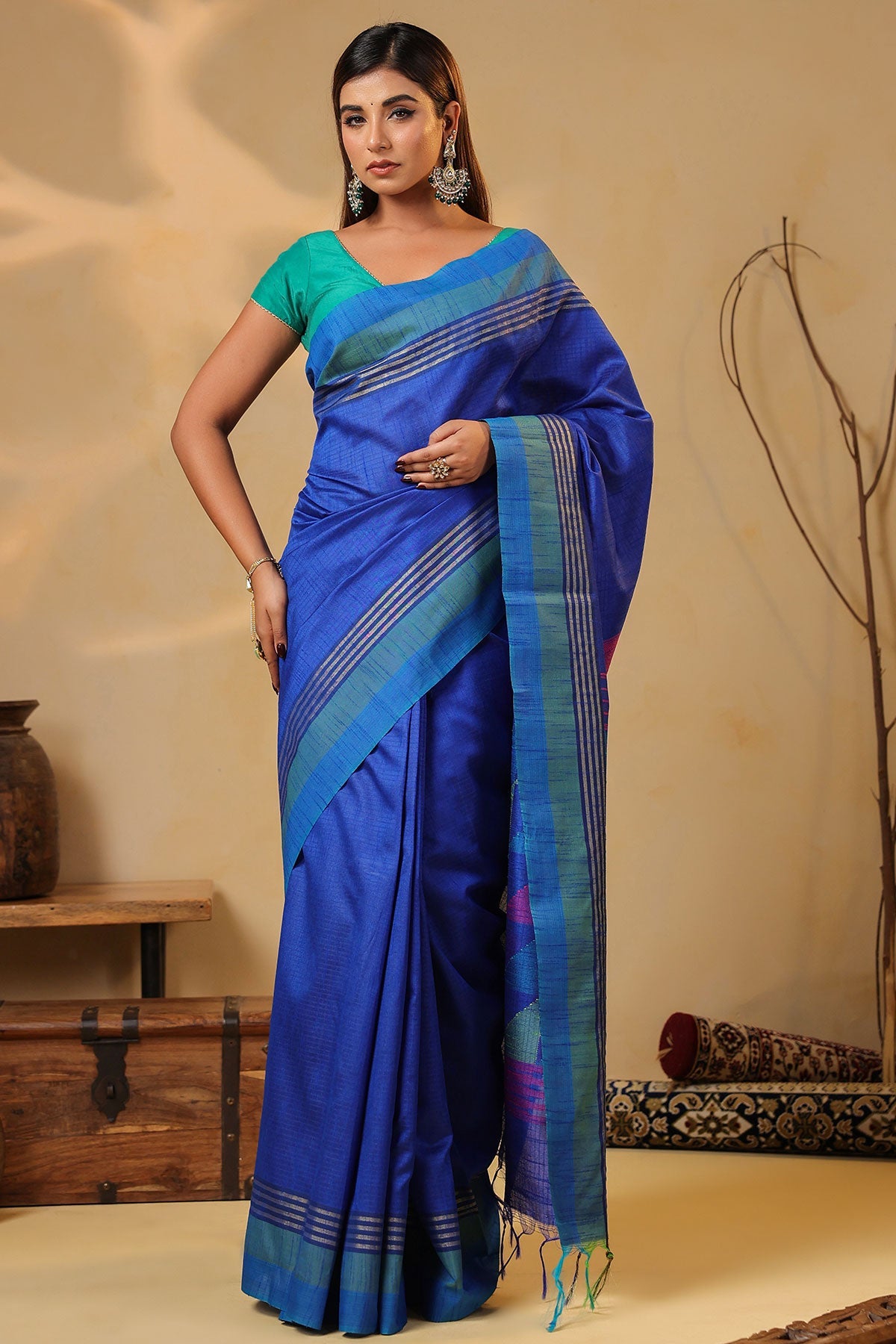 Blue Silk Weaving Saree Elegant Festive & Wedding Wear