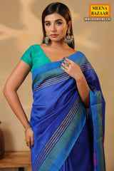 Blue Silk Weaving Saree Elegant Festive & Wedding Wear
