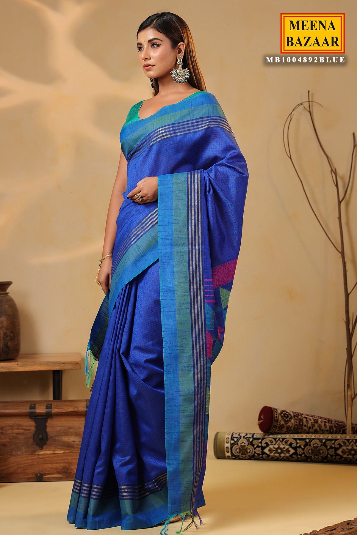 Blue Silk Weaving Saree Elegant Festive & Wedding Wear