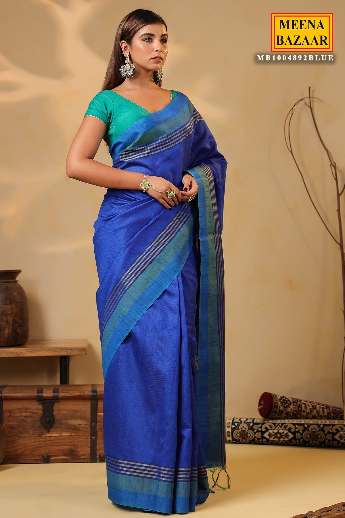 Blue Silk Weaving Saree Elegant Festive & Wedding Wear