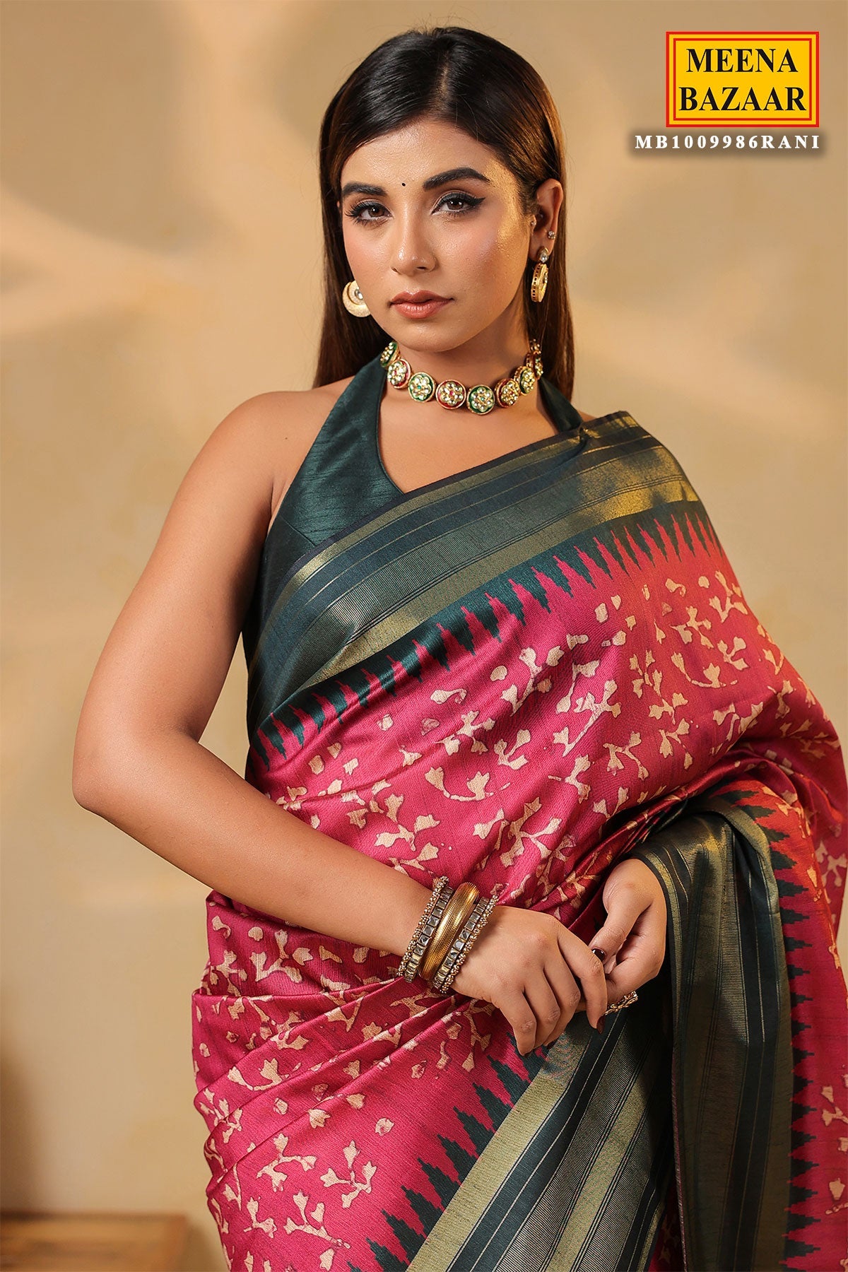 Rani Silk Weaving Saree Elegant Festive & Wedding Wear