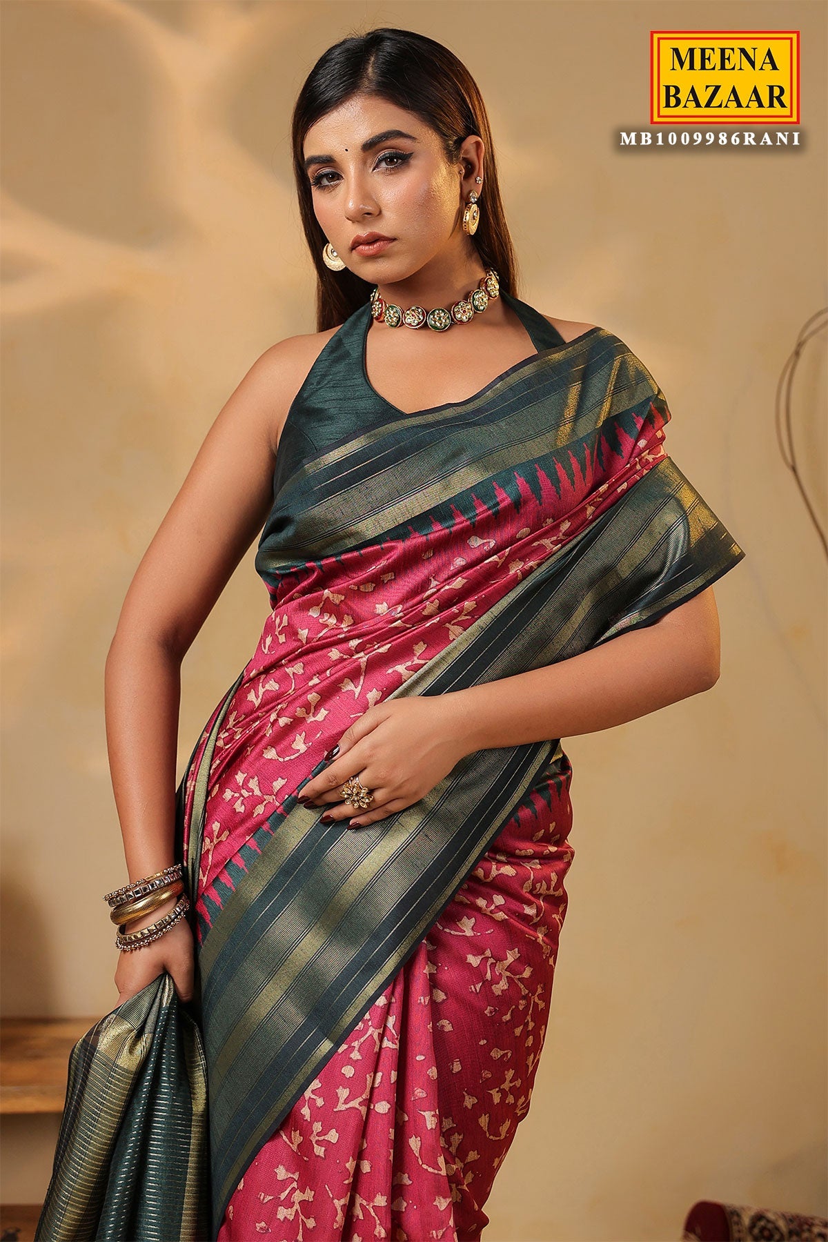Rani Silk Weaving Saree Elegant Festive & Wedding Wear