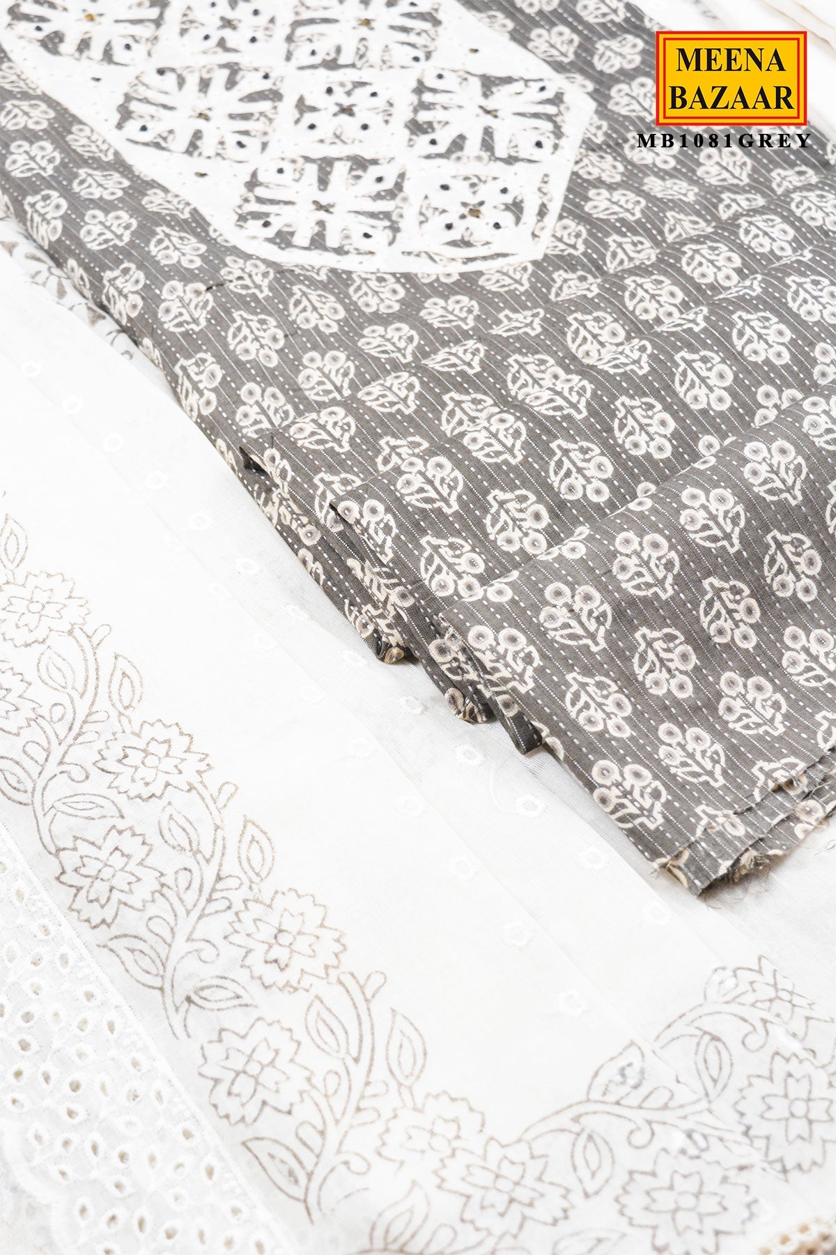 Grey Suit Set with Dupatta