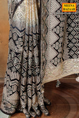 Black Georgette Sequin Embroidered Saree