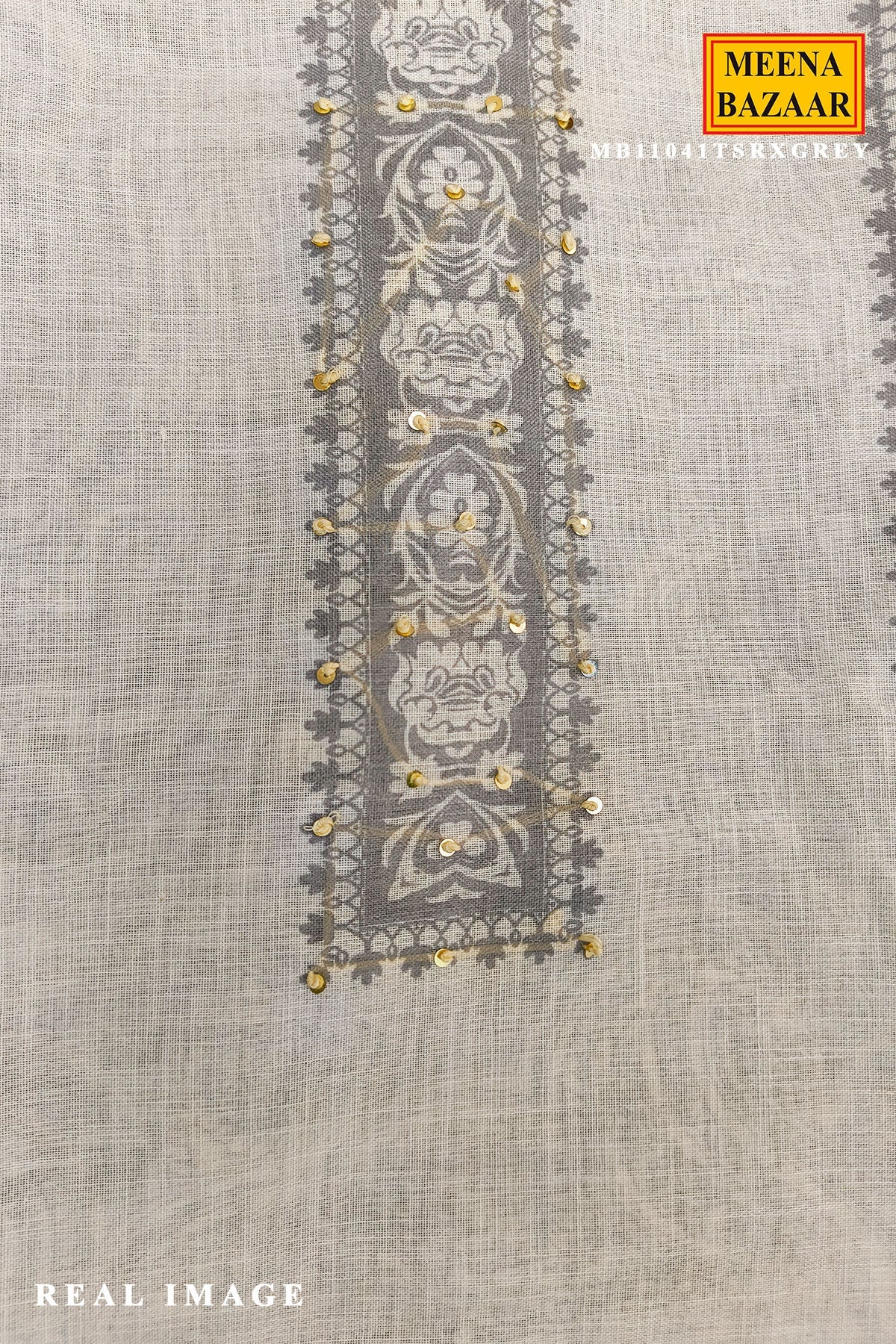 Elegant Grey Printed Summer Kurta Set with Dupatta