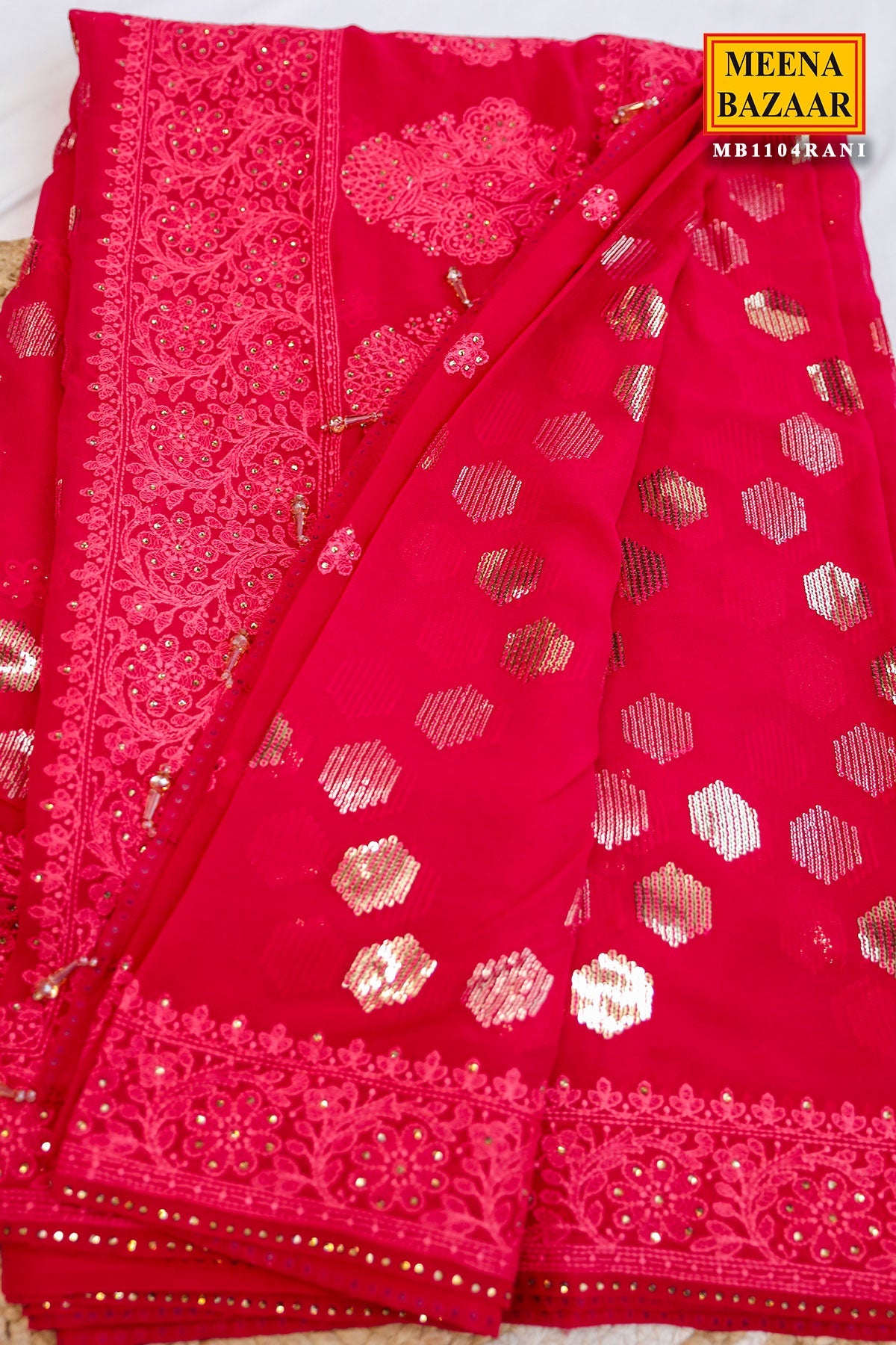 Royal Rani Georgette Saree with Exquisite Embroidery Saree