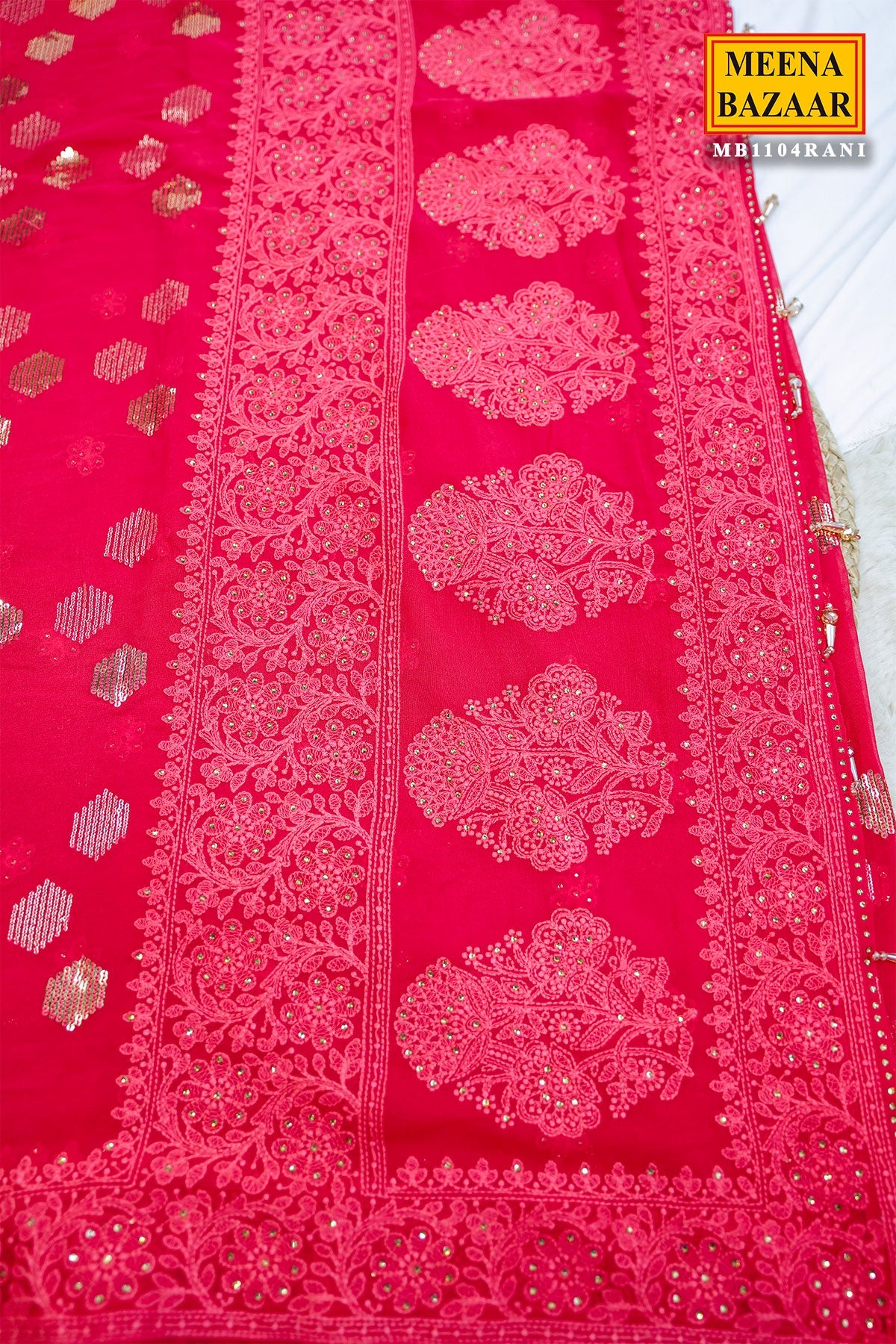 Royal Rani Georgette Saree with Exquisite Embroidery Saree