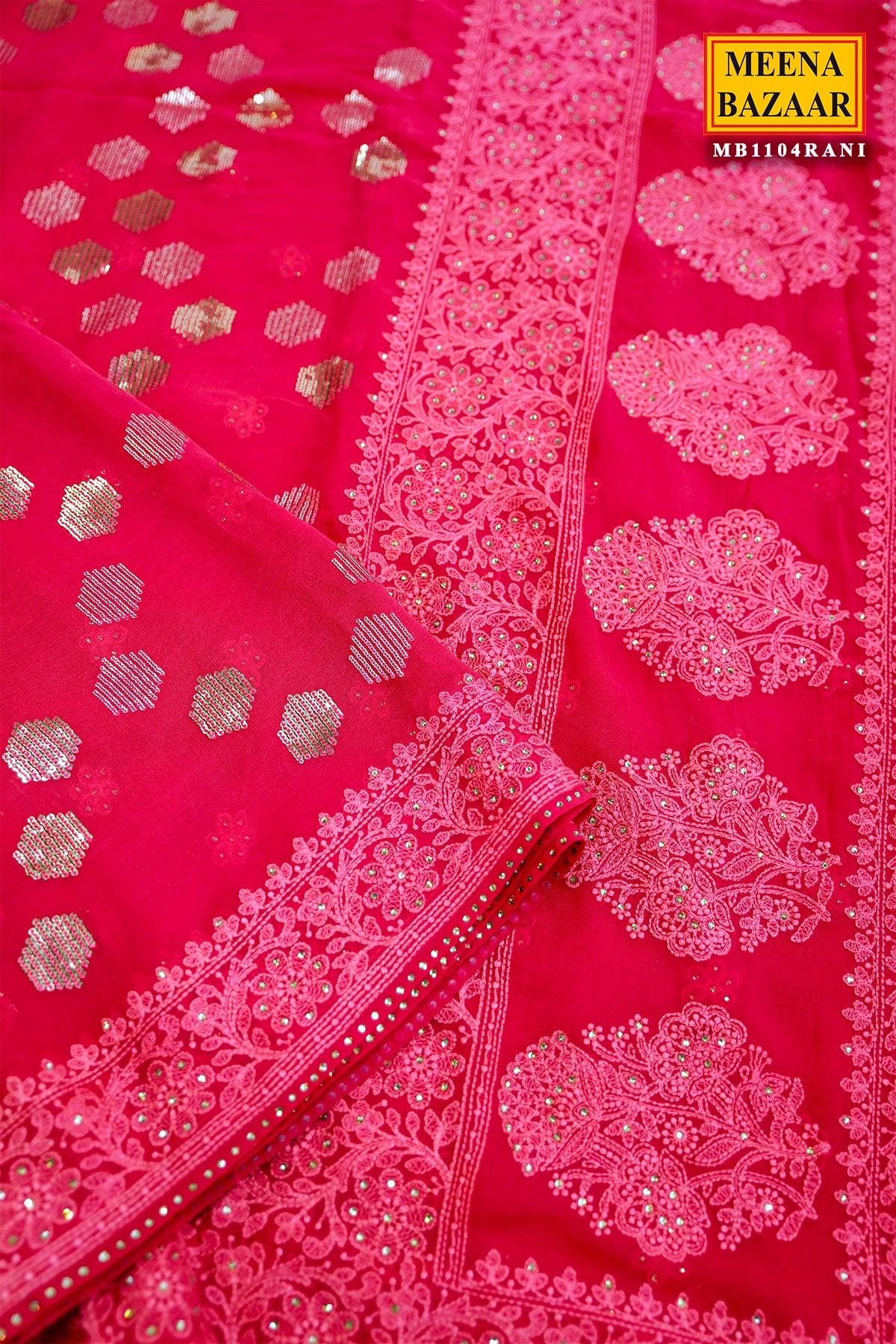 Royal Rani Georgette Saree with Exquisite Embroidery Saree