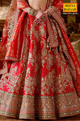 Red Silk Zari and Sequin Embroidered Lehenga – Regal Bridal & Festive Ensemble