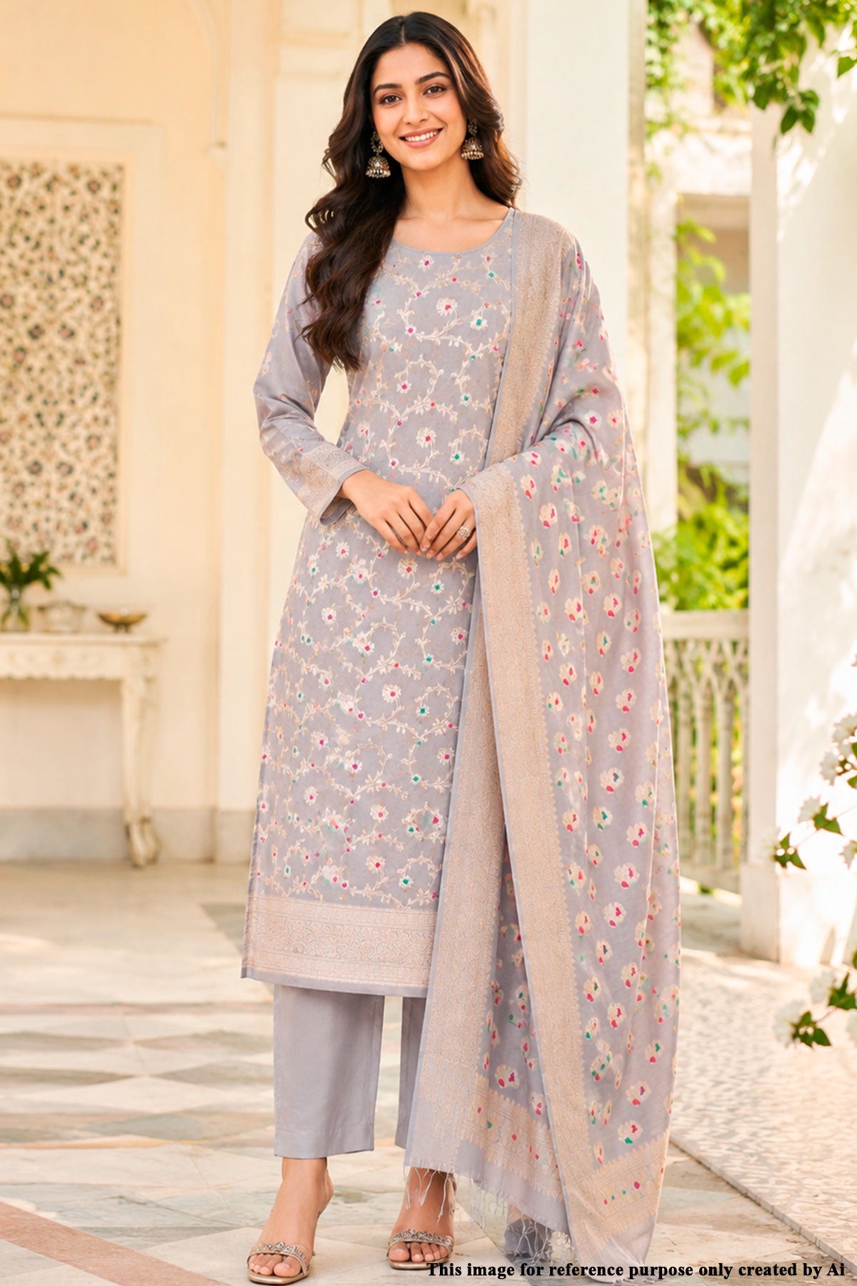 Tussar Cotton Weaving Unstitched Suit Set