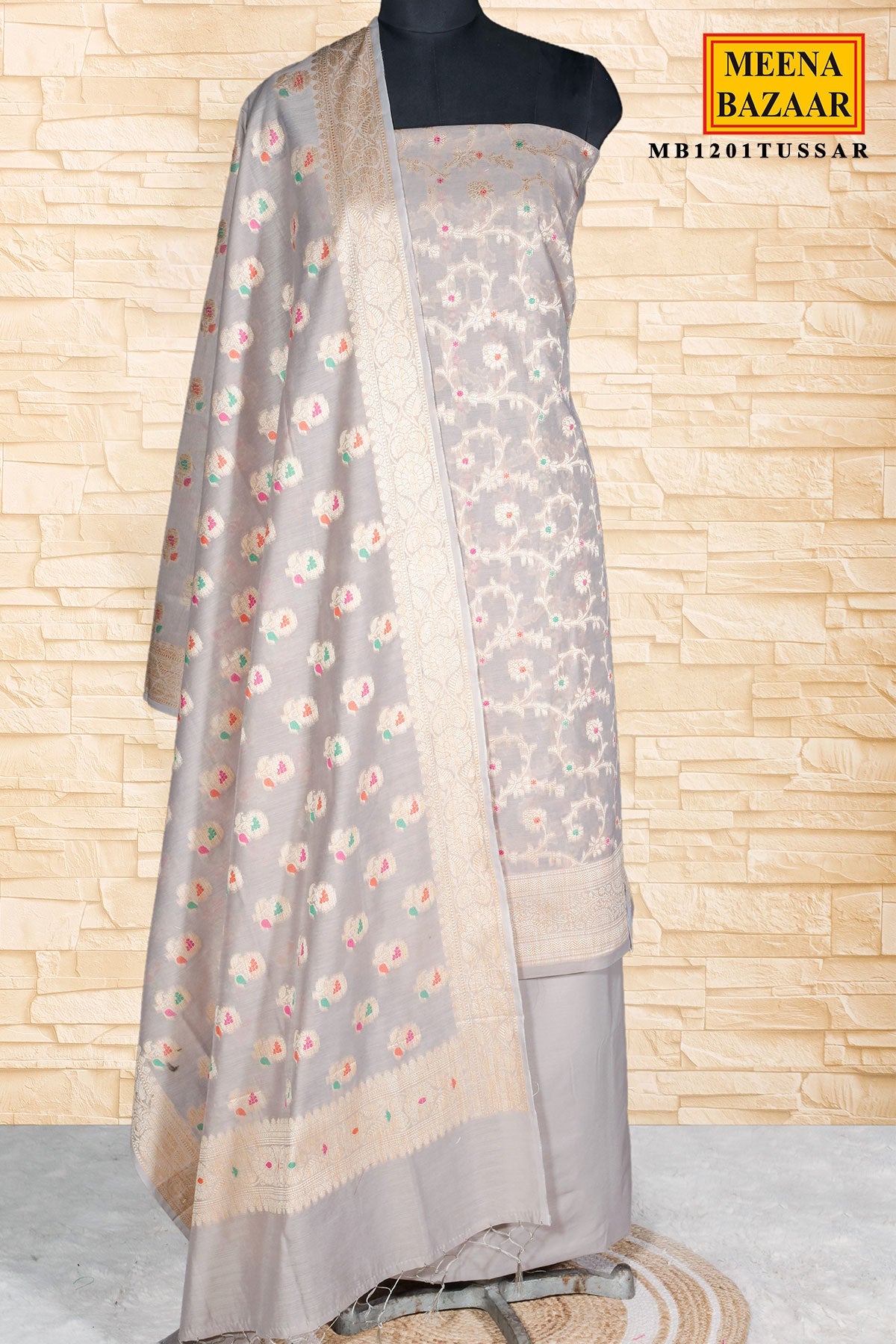 Tussar Cotton Weaving Unstitched Suit Set