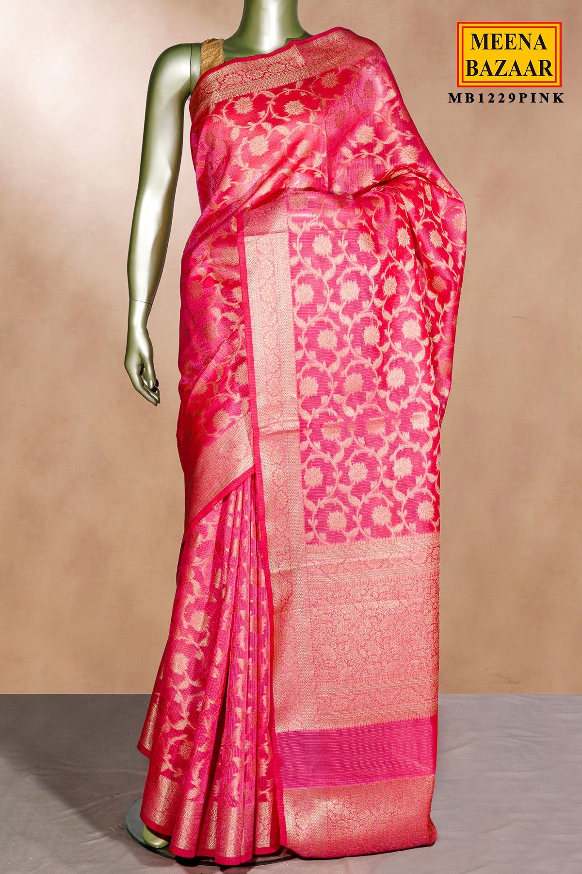 Pink Jal Woven Cotton Saree
