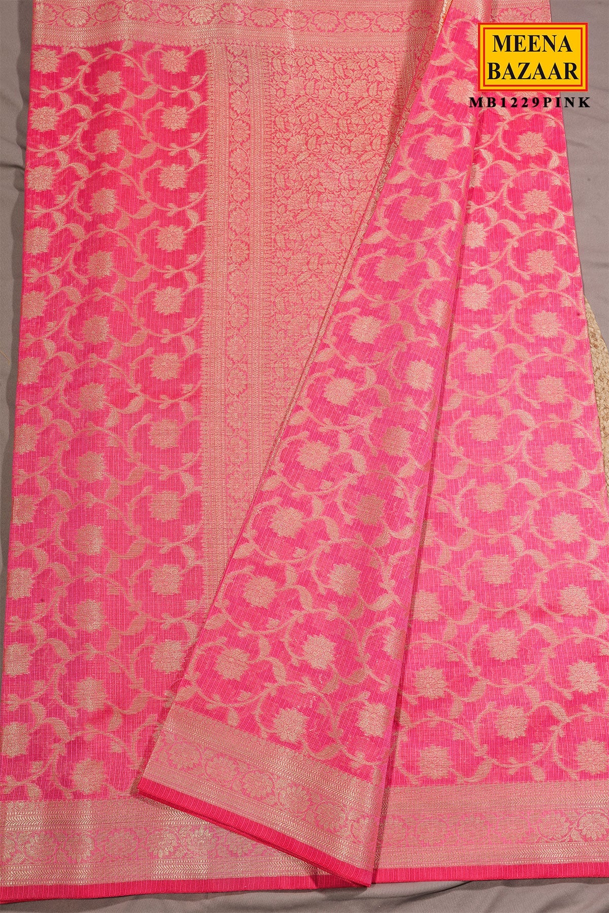 Pink Jal Woven Cotton Saree