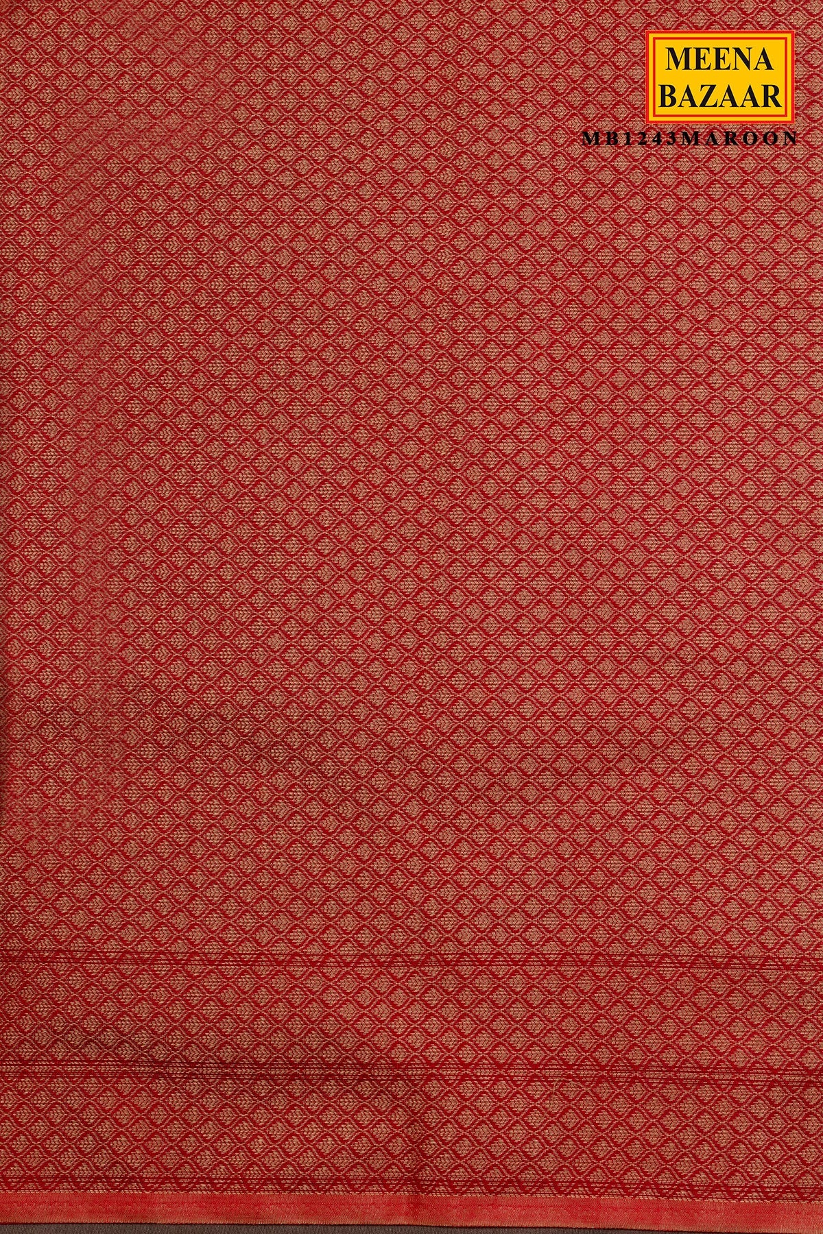 Maroon Buti Woven Cotton Saree