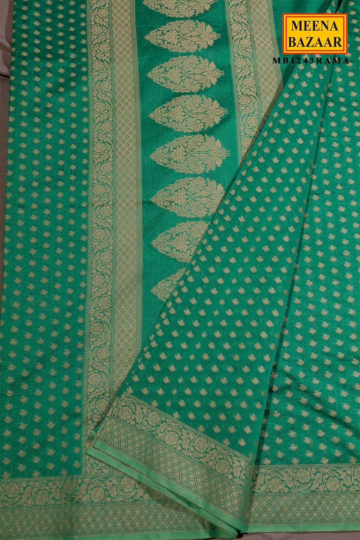 Rama Buti Woven Cotton Saree