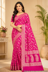 Wine Cotton Saree with Jal Weaving