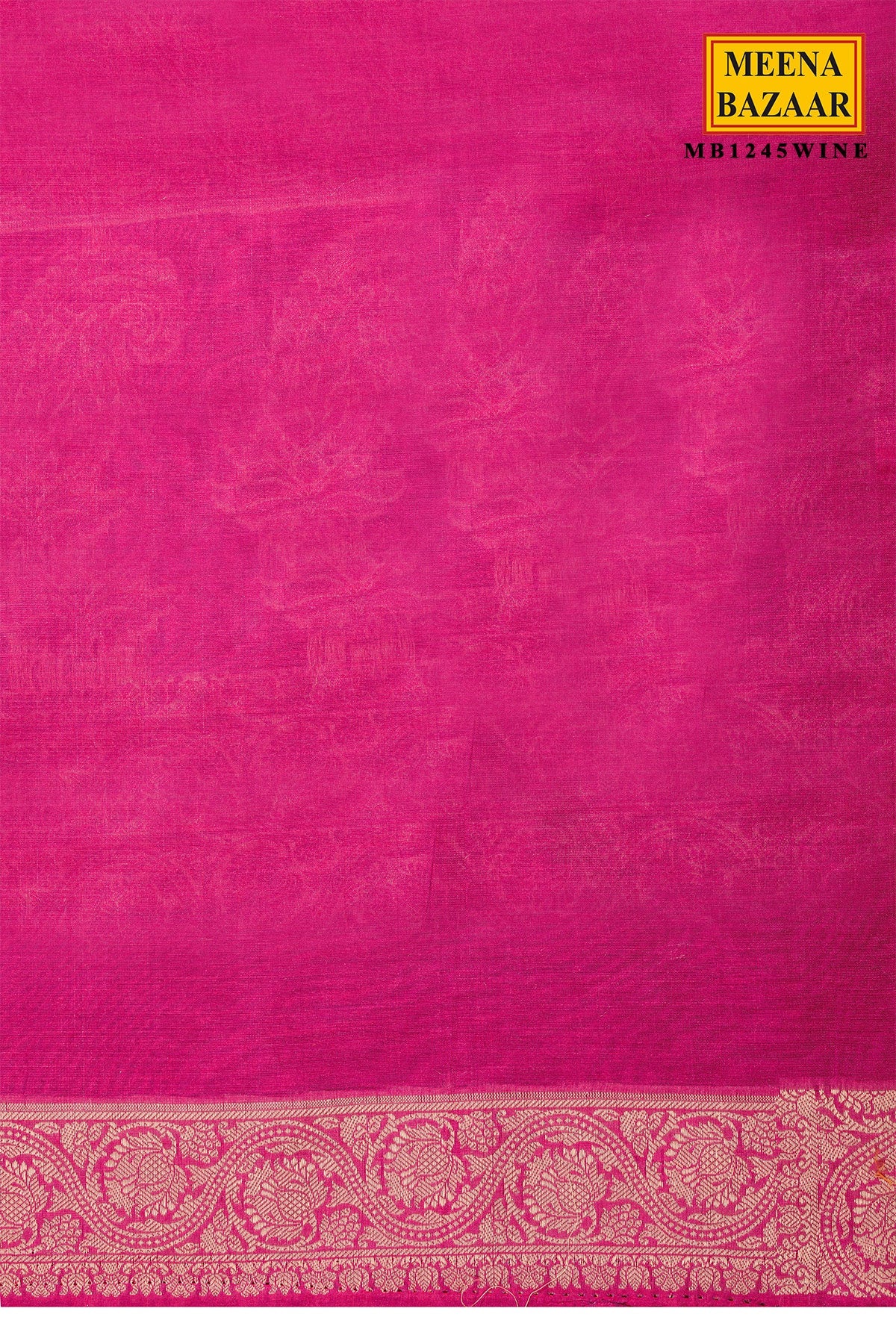 Wine Cotton Saree with Jal Weaving