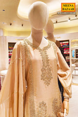 Tussar Sharara Set with Intricate Zari & Paisley Embroidery