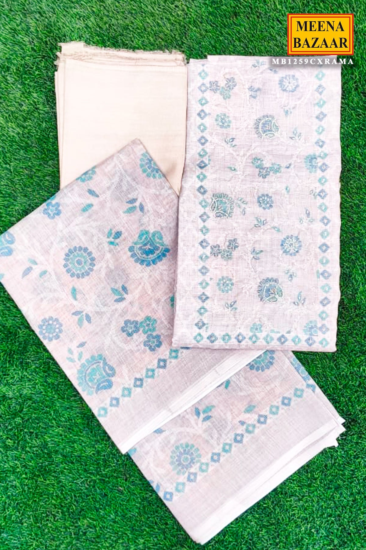 Elegant Rama Cotton Unstitched Suit with Embroidered Detailing
