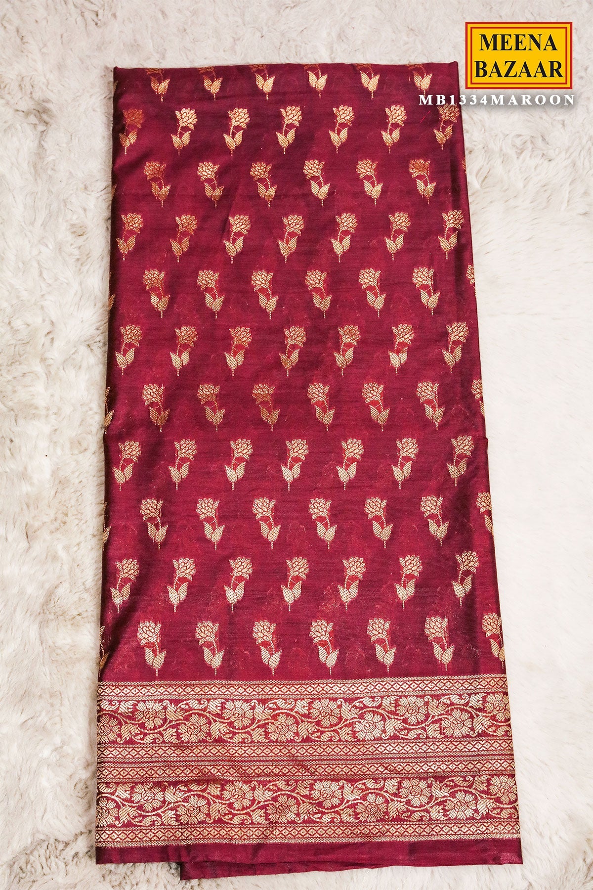 Maroon Chanderi Weaving Suit Set