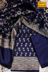 Navy Chanderi Weaving Suit Set