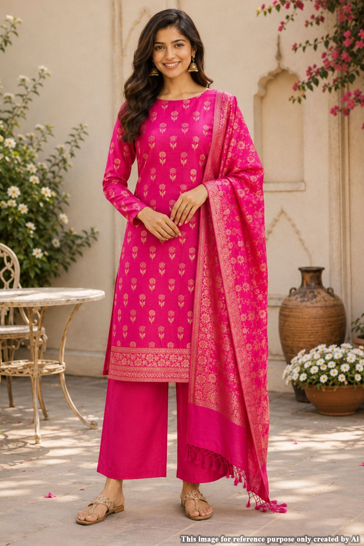 Rani Chanderi Weaving Suit Set