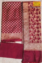 Maroon Chanderi Weaving Suit Set