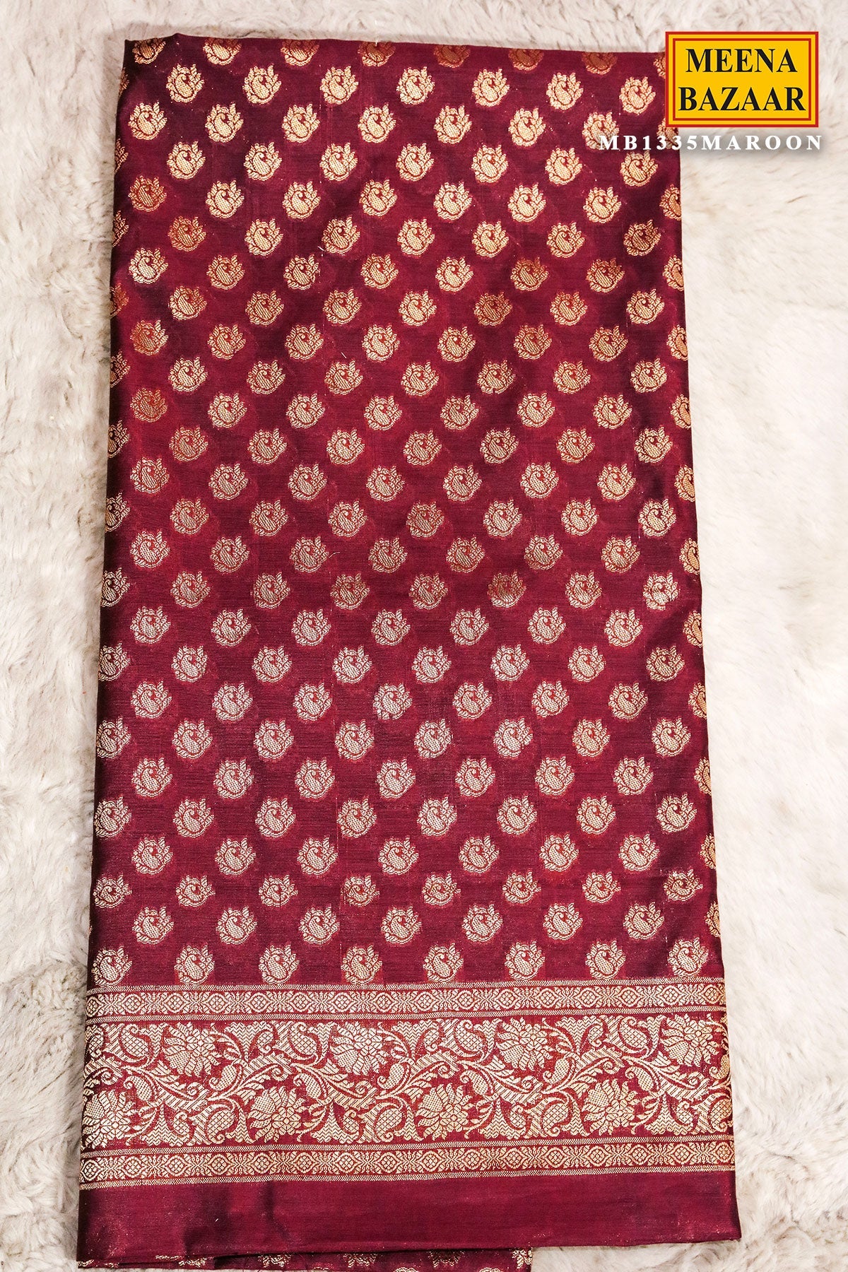 Maroon Chanderi Weaving Suit Set