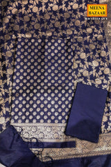 Navy Chanderi Weaving Suit Set