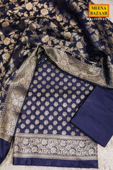 Navy Chanderi Weaving Suit Set