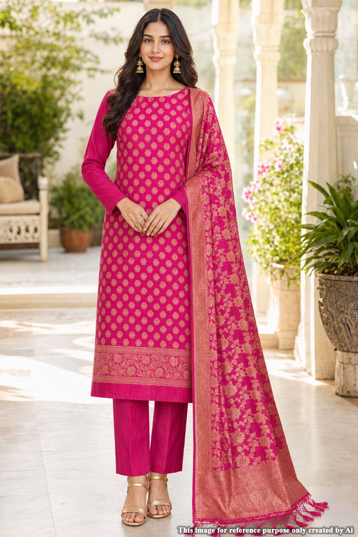 Rani Chanderi Weaving Suit Set