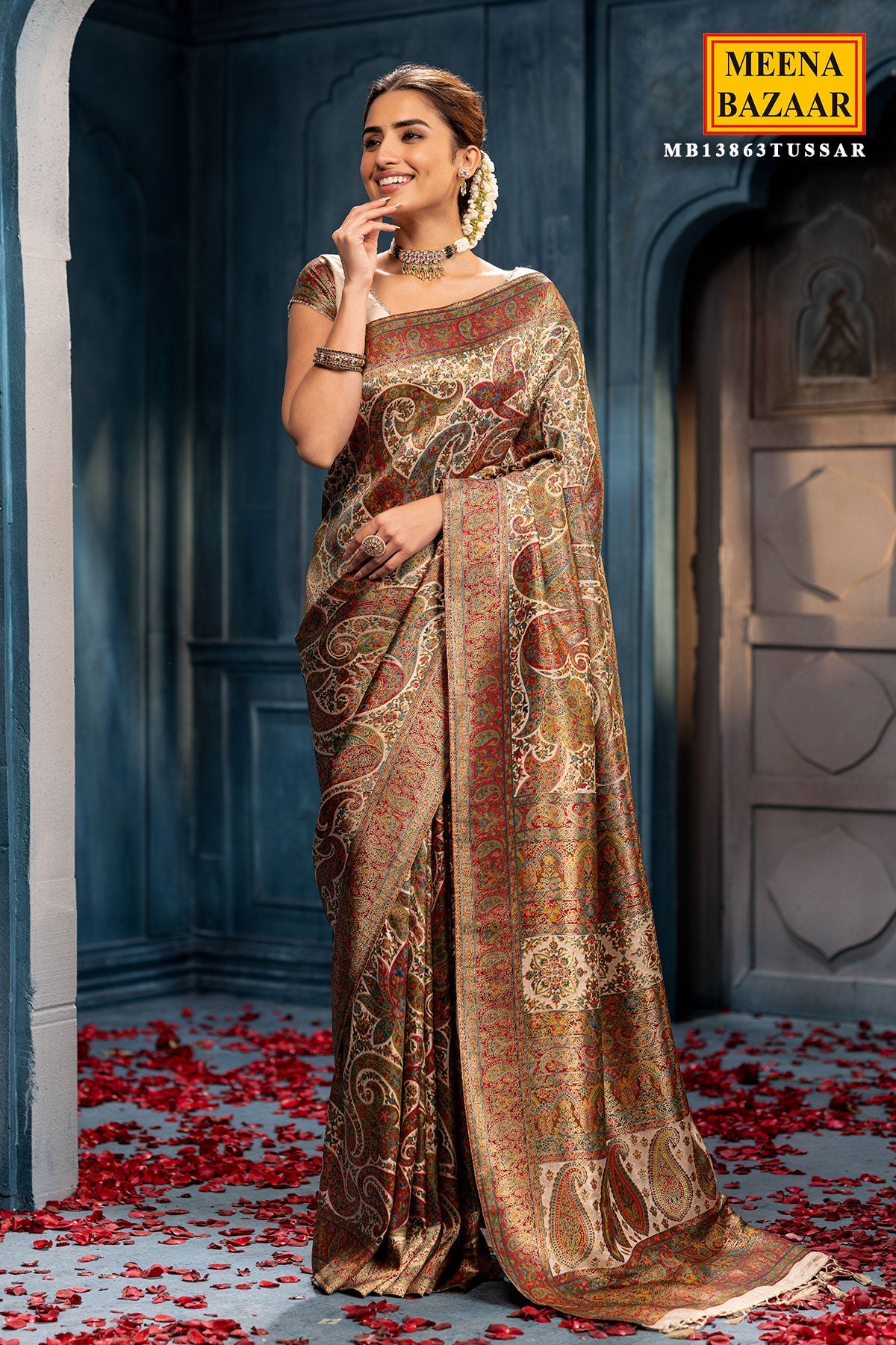 Tussar Silk Weaving Saree Elegant Festive & Traditional Wear