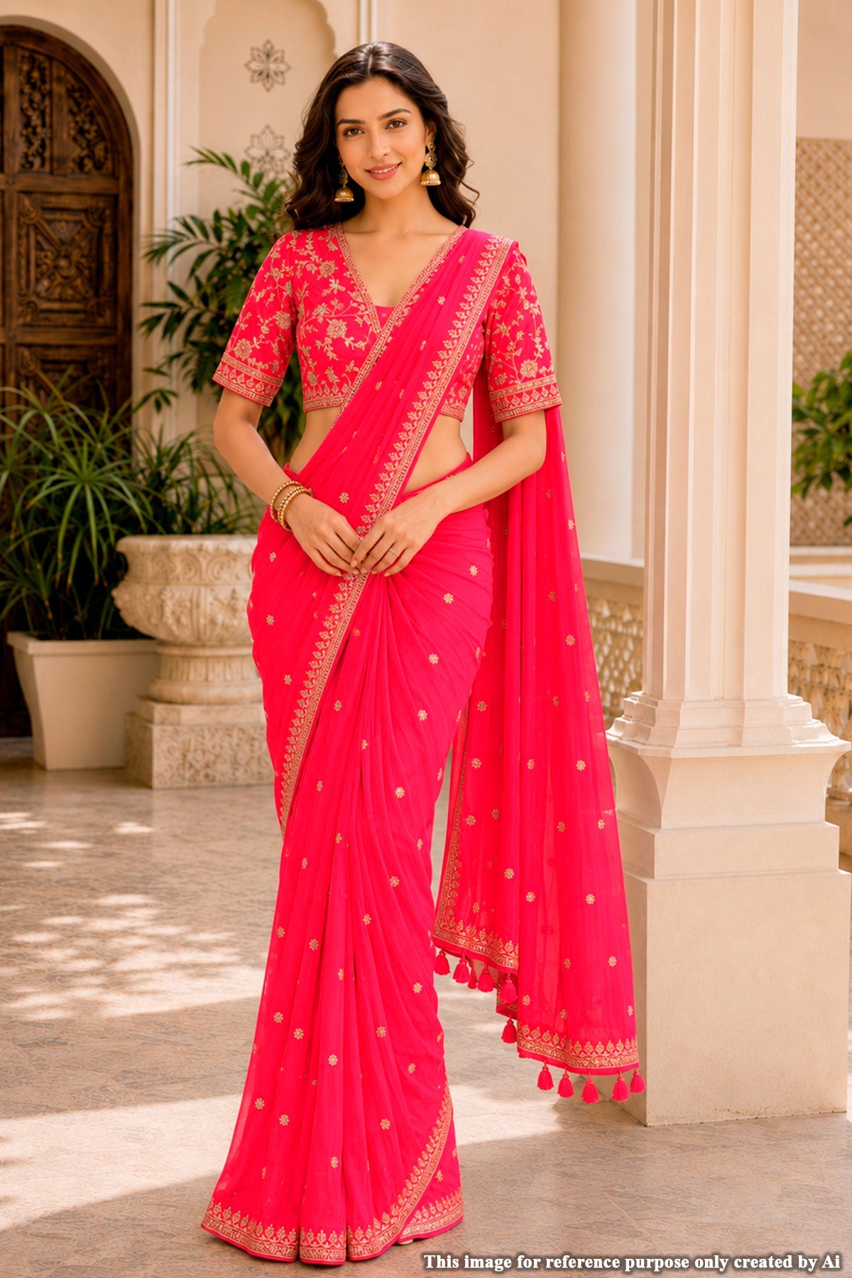 Rani Embellished Saree