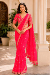 Rani Embellished Saree