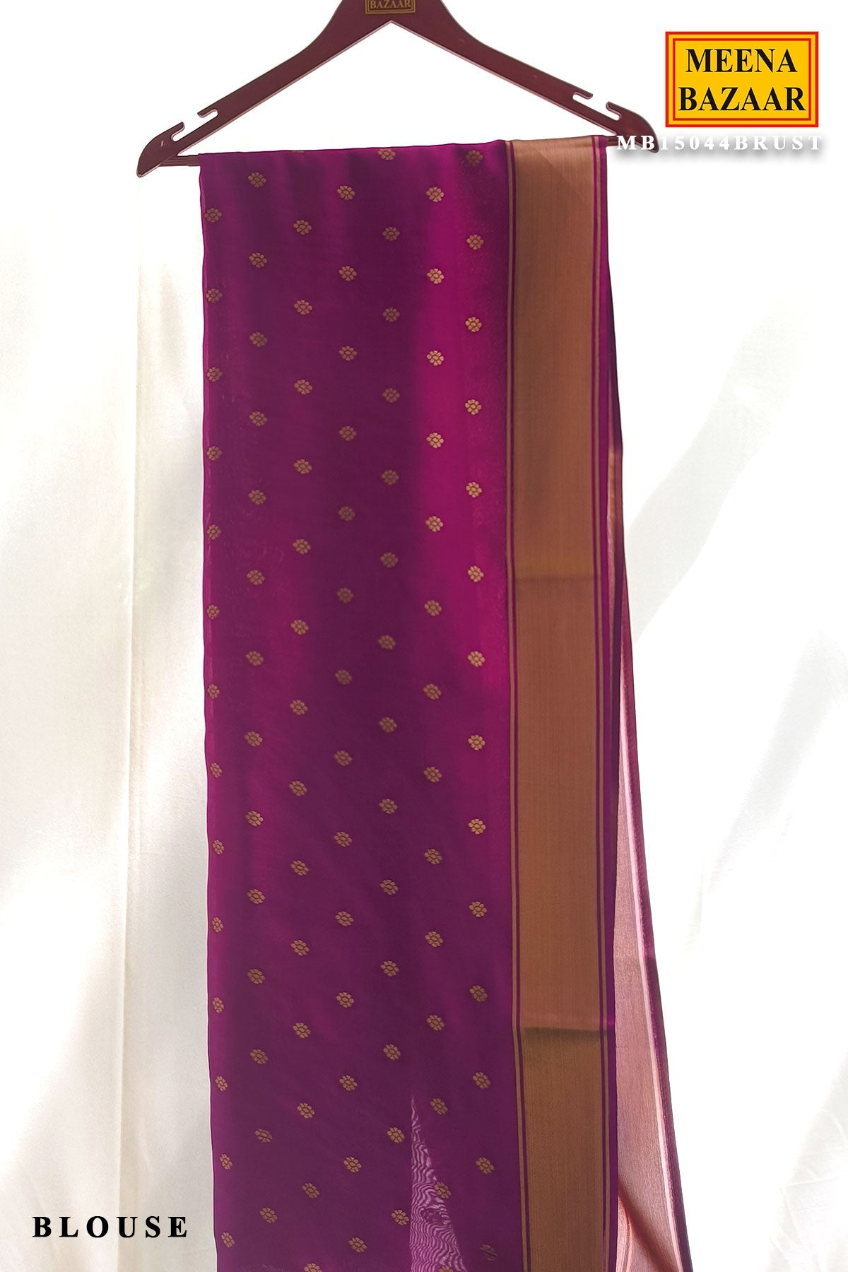 Rust Organza Weave Saree with Wine Accents