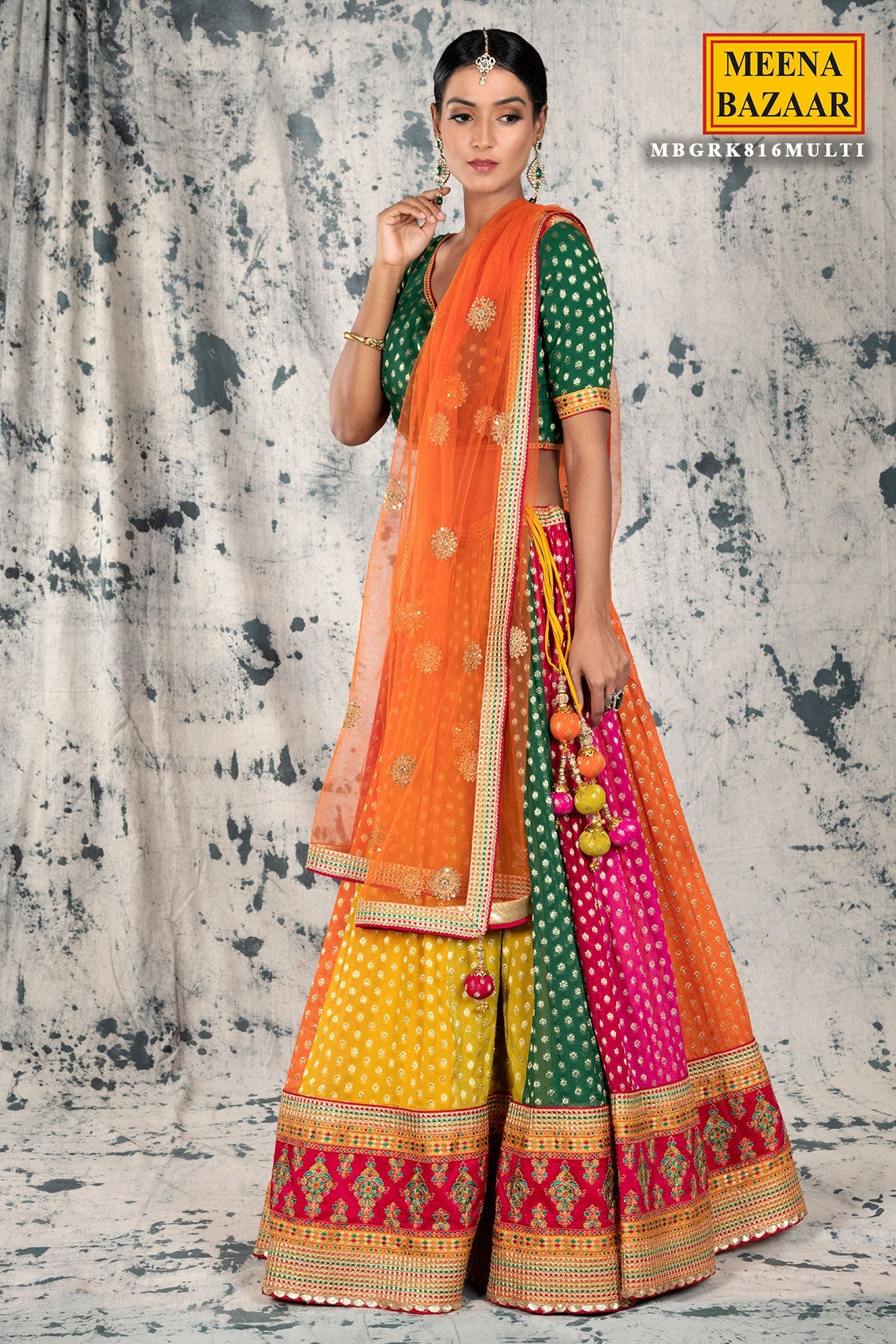 Multicolor Georgette Lehenga