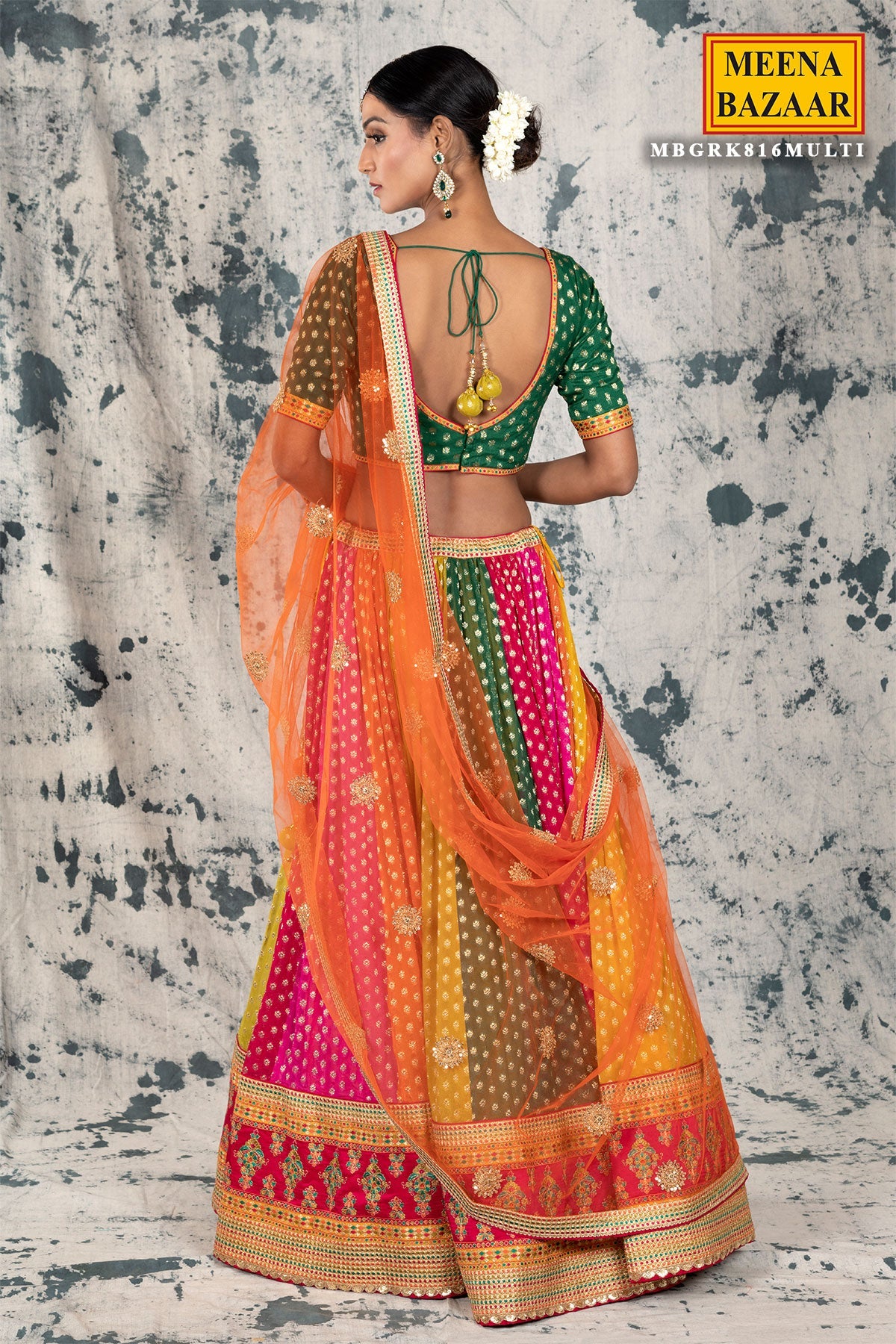 Multicolor Georgette Lehenga