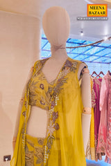 Graceful Mustard Indo Western Palazzo Set