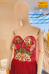 Maroon Bloom Embroidered Gown