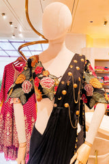 Floral Embroidered Ready To Wear Saree